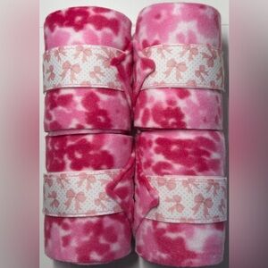 Pink Leg Wraps with Bow Accent